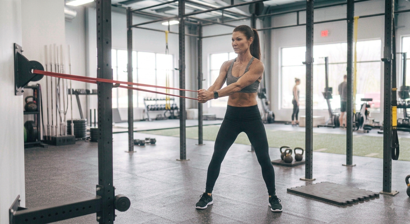 Standing Wood Chops Using Resistance Band
