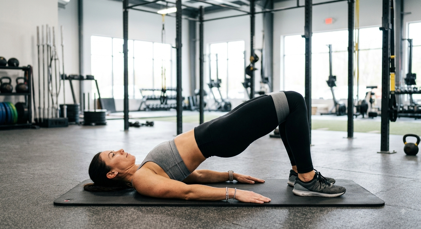 Glute  Bridges Using Resistance Band