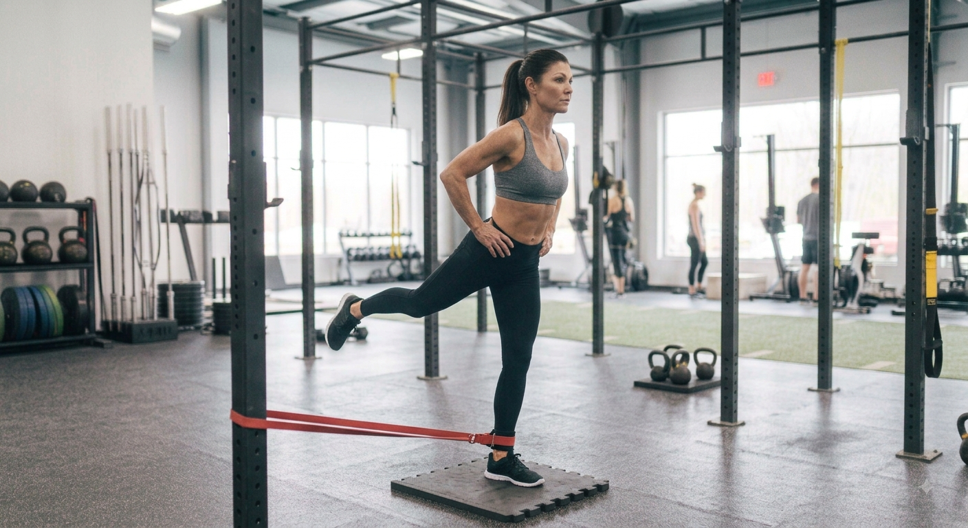 Standing Kickbacks Using Resistance Band